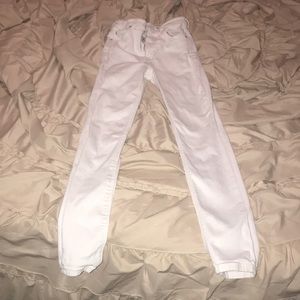 Zara White High Rise Skinny Jeans